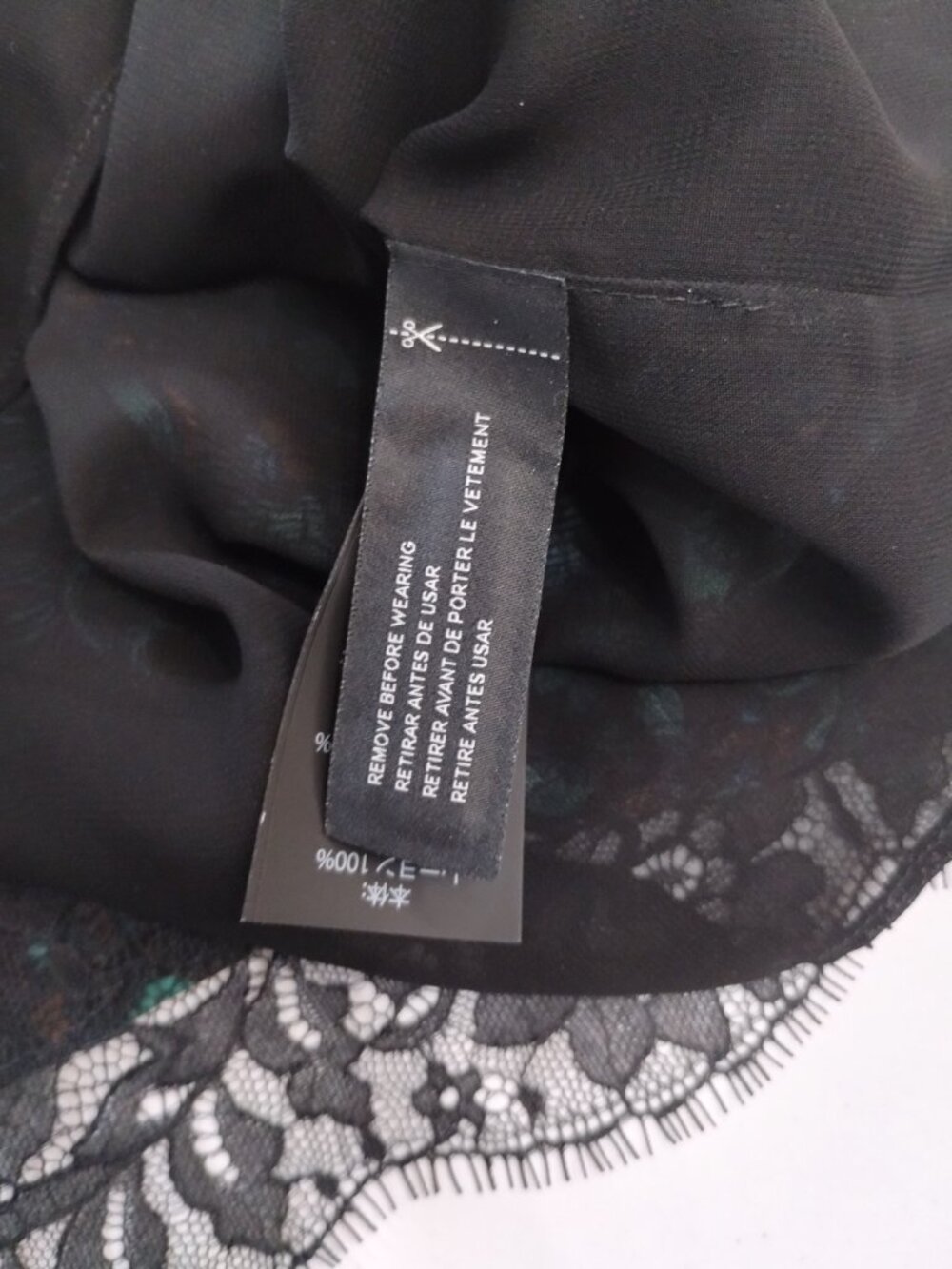 Coach Retro Floral Slip Dress Lace Hem Black Green Size 0 NWT - Picture 6 of 15